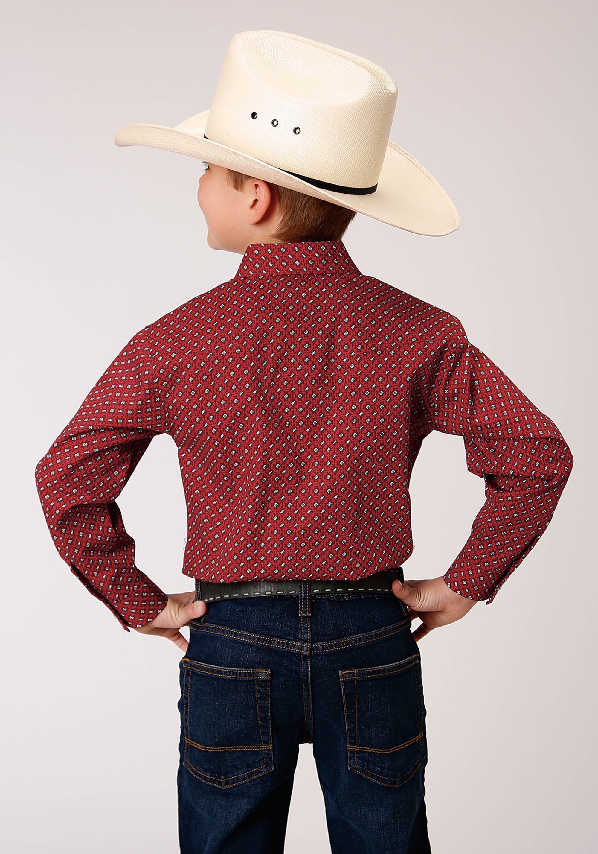 Roper Boys Long Sleeve Snap Victorian Foulard Western Shirt - Flyclothing LLC