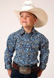 Roper Boys Long Sleeve Snap Amarillo Paisley Western Shirt