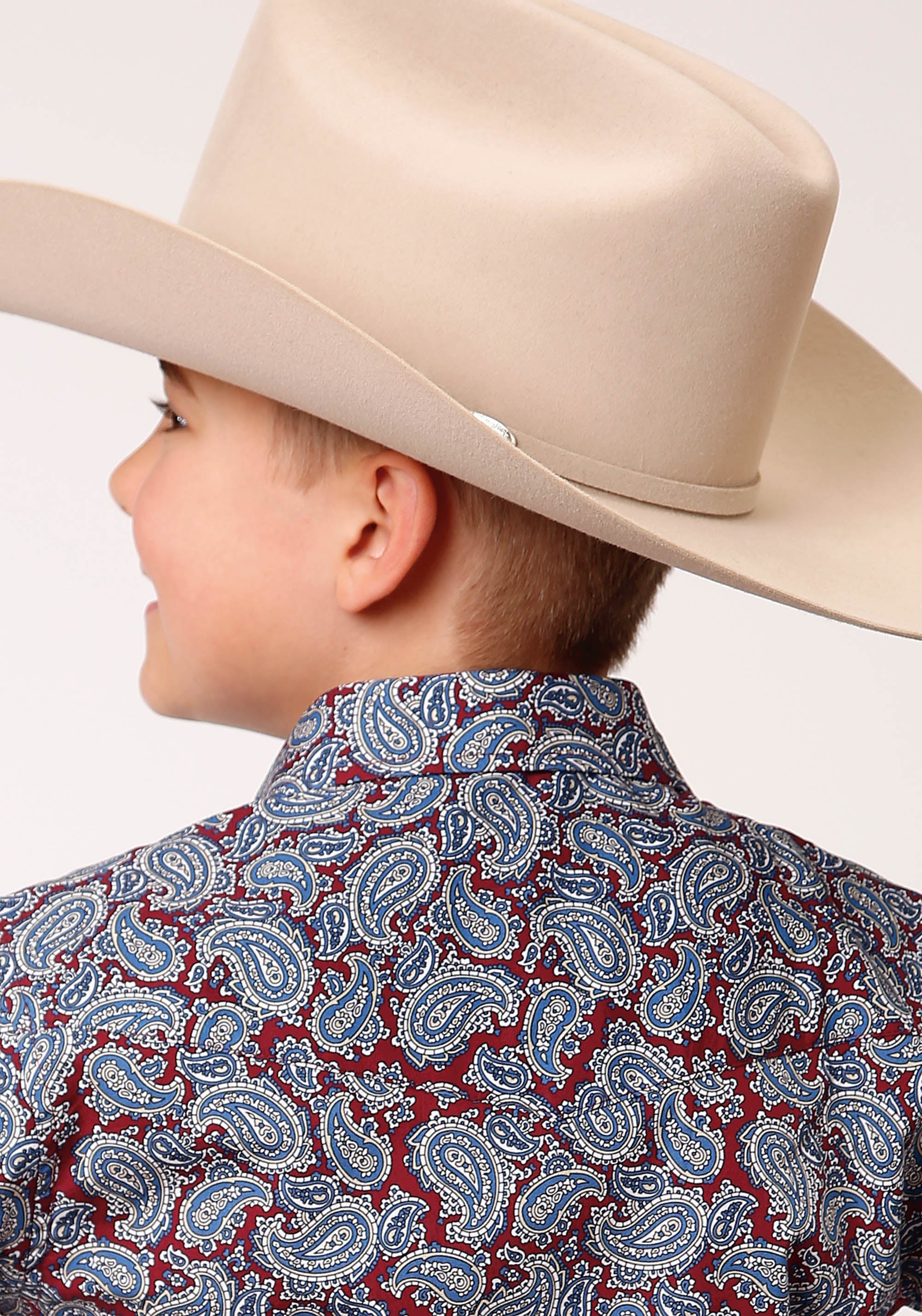 Roper Boys Long Sleeve Snap Liberty Paisley Western Shirt - Flyclothing LLC