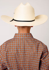 Roper Boys Long Sleeve Snap Persimmon Foulard Western Shirt - Flyclothing LLC