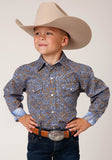 Roper Boys Long Sleeve Snap Valley Paisley Western Shirt