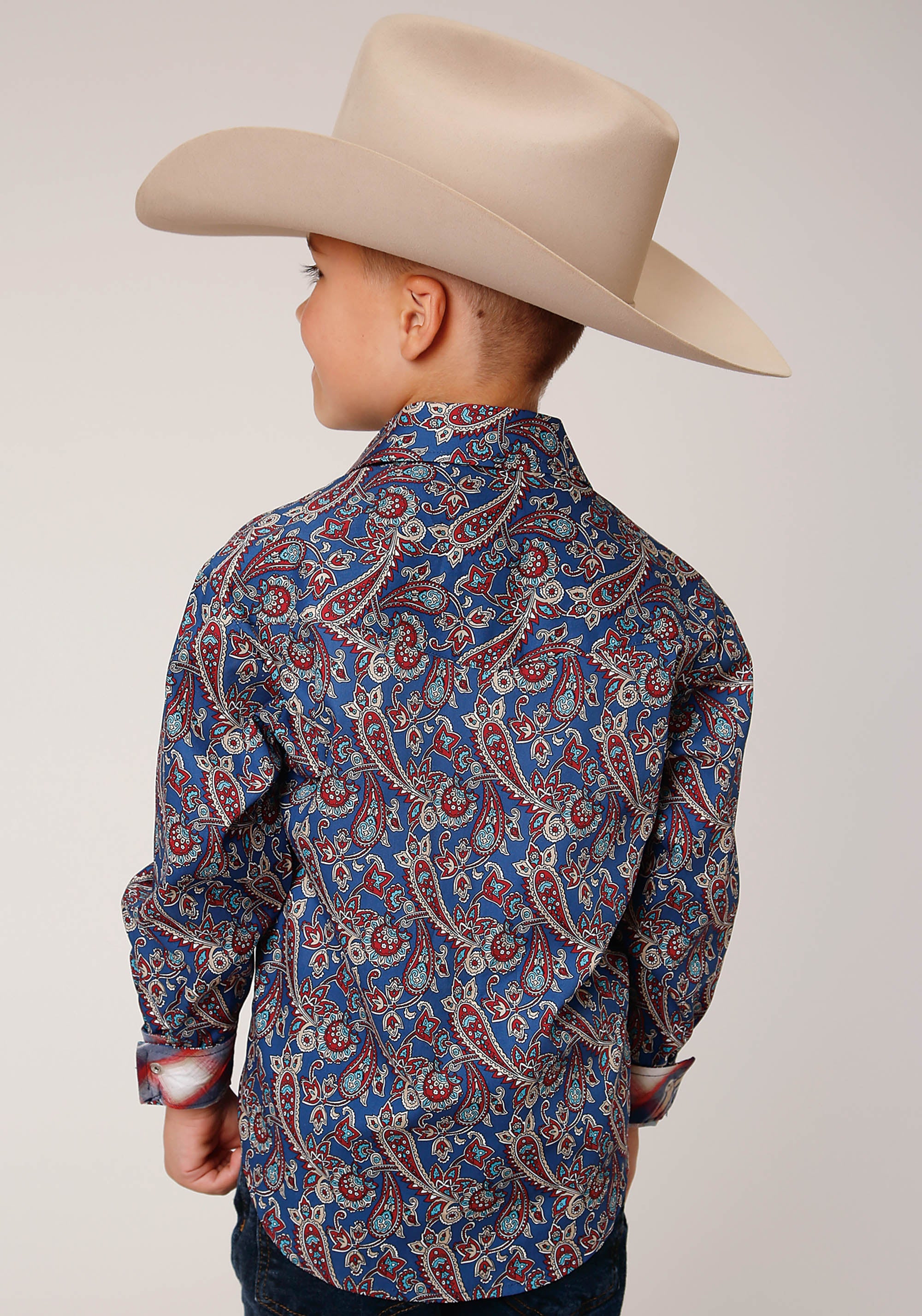 Roper Boys Long Sleeve Snap Independence Foulard Western Shirt - Flyclothing LLC