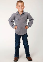 Roper Boys Long Sleeve Snap Classic Geo Western Shirt - Flyclothing LLC