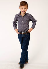 Roper Boys Long Sleeve Snap Plum Foulard Western Shirt - Flyclothing LLC