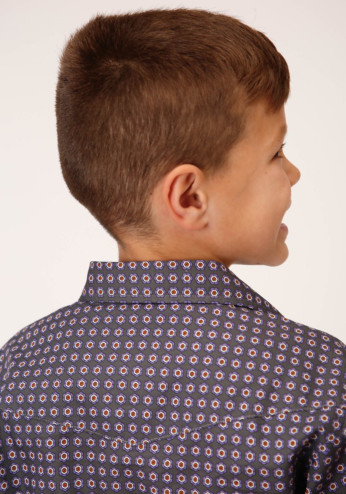 Roper Boys Long Sleeve Snap Plum Foulard Western Shirt - Flyclothing LLC