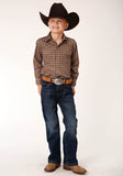 Roper Boys Long Sleeve Snap Cinnamon Foulard Western Shirt - Flyclothing LLC