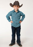 Roper Boys Long Sleeve Snap Medallion Paisley Western Shirt - Flyclothing LLC