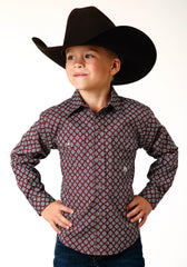 Roper Boys Long Sleeve Snap Classic Foulard Western Shirt