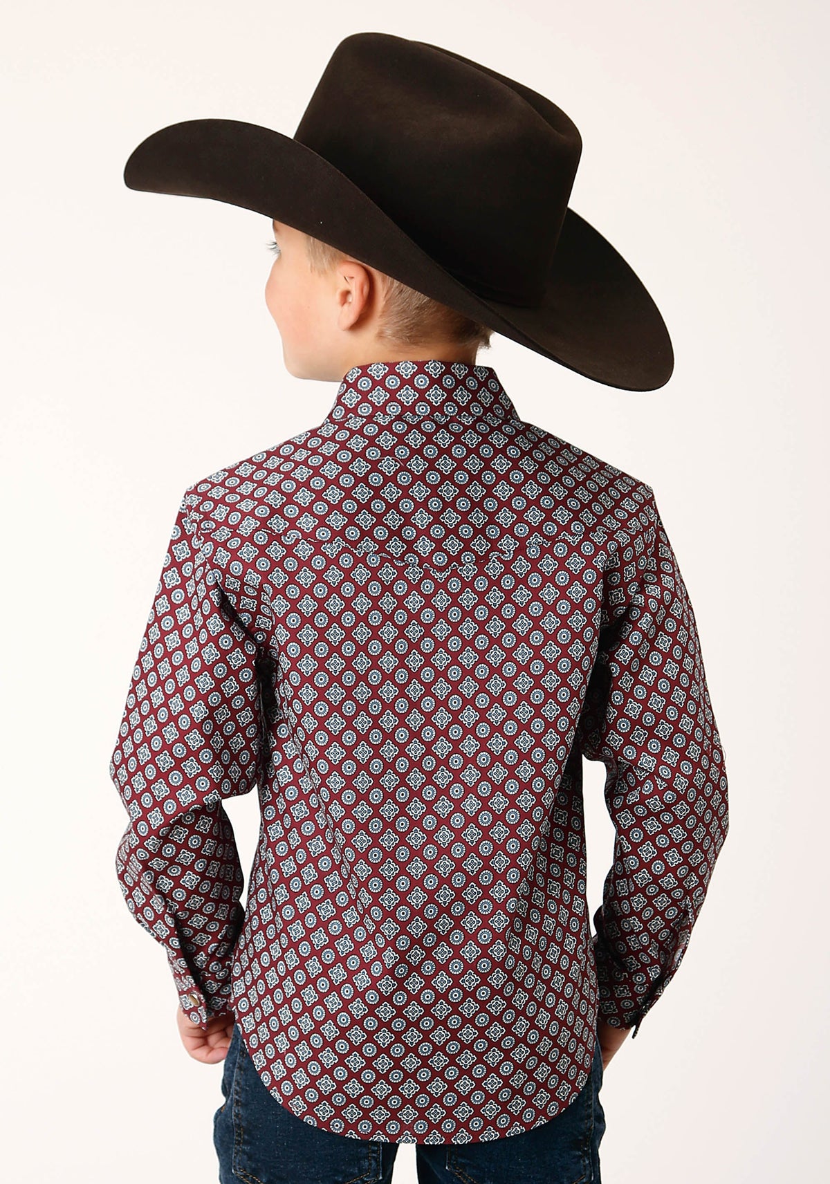 Roper Boys Long Sleeve Snap Classic Foulard Western Shirt - Flyclothing LLC