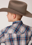 Roper Boys Long Sleeve Snap Vintage Plaid Western Shirt - Flyclothing LLC