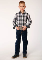 Roper Boys Long Sleeve Snap Black Hills Plaid Western Shirt - Flyclothing LLC