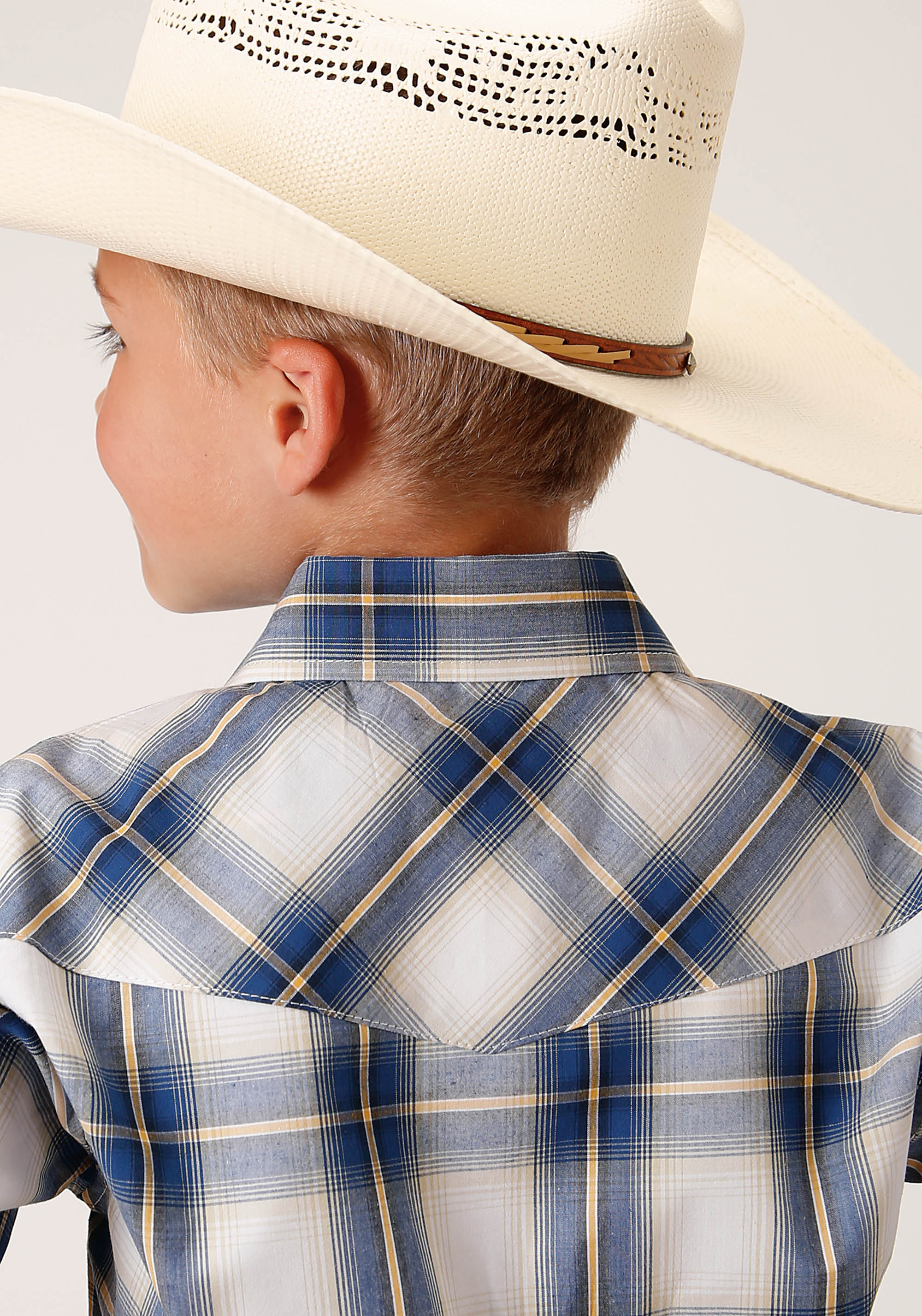 Roper Boys Long Sleeve Snap Denim Ombre Western Shirt - Flyclothing LLC