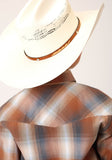 Roper Boys Long Sleeve Snap Copper Ombre Plaid Western Shirt - Flyclothing LLC