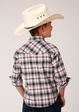 Roper Boys Long Sleeve Snap Classic Ombre Stretch Plaid Western Shirt - Flyclothing LLC