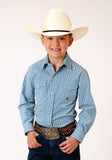 Roper Boys Long Sleeve Snap Stretch Check Western Shirt