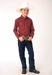 Roper Boys Long Sleeve Button Victorian Foulard Western Shirt - Flyclothing LLC