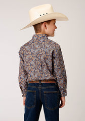 Roper Boys Long Sleeve Button Country Paisley Western Shirt - Flyclothing LLC