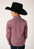 Roper Boys Long Sleeve Button Red Diamond Foulard Western Shirt - Flyclothing LLC