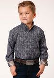 Roper Boys Long Sleeve Button Baroque Medallion Western Shirt