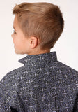 Roper Boys Long Sleeve Button Baroque Medallion Western Shirt - Flyclothing LLC