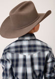 Roper Boys Long Sleeve Button Blue West Plaid Western Shirt - Flyclothing LLC