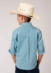 Roper Boys Long Sleeve Button Stretch Check Western Shirt - Flyclothing LLC