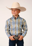 Roper Boys Long Sleeve Button Sandy Plaid Western Shirt