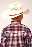 Roper Boys Long Sleeve Button Independence Plaid Western Shirt - Flyclothing LLC