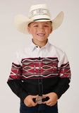 Roper Boys Long Sleeve Snap Tribal Border Western Shirt