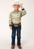 Roper Boys Long Sleeve Snap Cowboy Rugby Horizontal Print Western Shirt - Flyclothing LLC