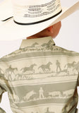 Roper Boys Long Sleeve Snap Cowboy Rugby Horizontal Print Western Shirt - Flyclothing LLC