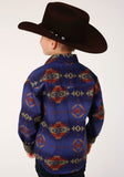 Roper Boys Long Sleeve Snap Night Aztec Print Western Shirt - Flyclothing LLC