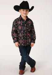 Roper Boys Long Sleeve Snap Blanket Stripe Western Shirt - Flyclothing LLC