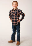 Roper Boys Long Sleeve Snap Unlined Flannel Shirts Western Shirt - Flyclothing LLC