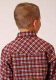 Roper Boys Long Sleeve Snap Unlined Flannel Shirts Western Shirt - Flyclothing LLC