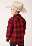 Roper Boys Long Sleeve Snap Unlined Flannel Shirts Western Shirt - Flyclothing LLC