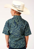 Roper Boys Short Sleeve Snap Lucky Tropical Print Western Shirt - Flyclothing LLC