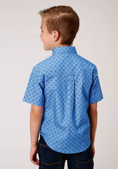 Roper Boys Short Sleeve Button Cottage Foulard Western Shirt - Flyclothing LLC