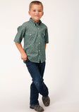 Roper Boys Short Sleeve Button Olive Foulard Western Shirt - Flyclothing LLC