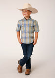 Roper Boys Short Sleeve Button Sandy Plaid Western Shirt - Flyclothing LLC