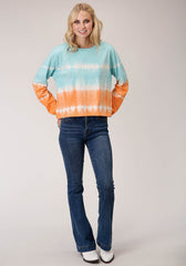 Roper Womens Long Sleeve Knit Tie Die Long Sleeve Tshirt Top - Flyclothing LLC