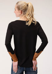 Roper Womens Long Sleeve Knit Poly Rayon Long Sleeve Scoop Neck Top - Flyclothing LLC