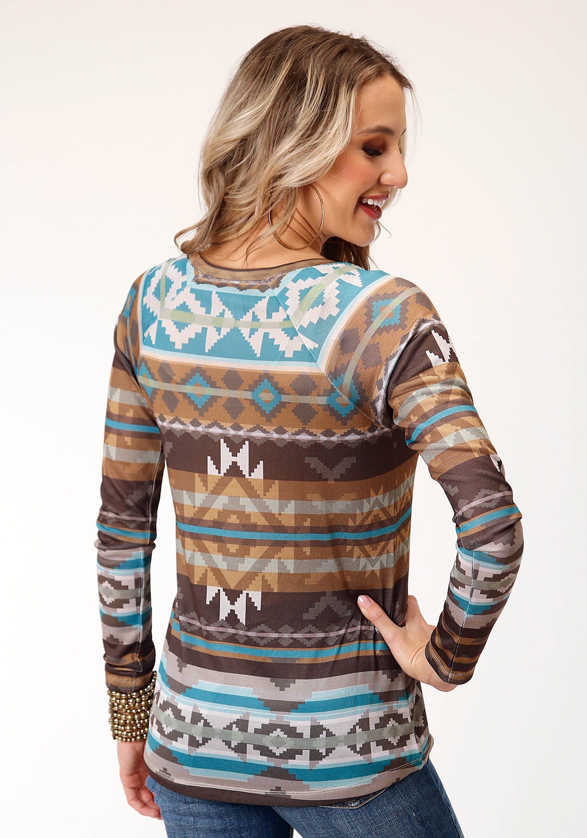 Roper WOMENS LONG SLEEVE KNIT SWEATER KNIT JERSEY TOP TOP - Flyclothing LLC