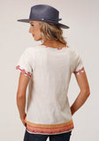 Roper Womens Short Sleeve Knit Slub Cotton Jersey Tee Top - Flyclothing LLC