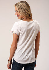 Roper Womens Short Sleeve Knit Cotton Slub Jersey Tee Top - Flyclothing LLC