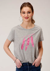 Roper Womens Short Sleeve Knit Poly Rayon Jersey Tee Shirt Top