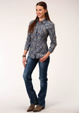 Roper Womens Long Sleeve Snap River Paisley Print Western Shirt - Flyclothing LLC