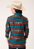 Roper Womens Long Sleeve Snap Ombre Aztec Horizontal Stripe Western Shirt - Flyclothing LLC