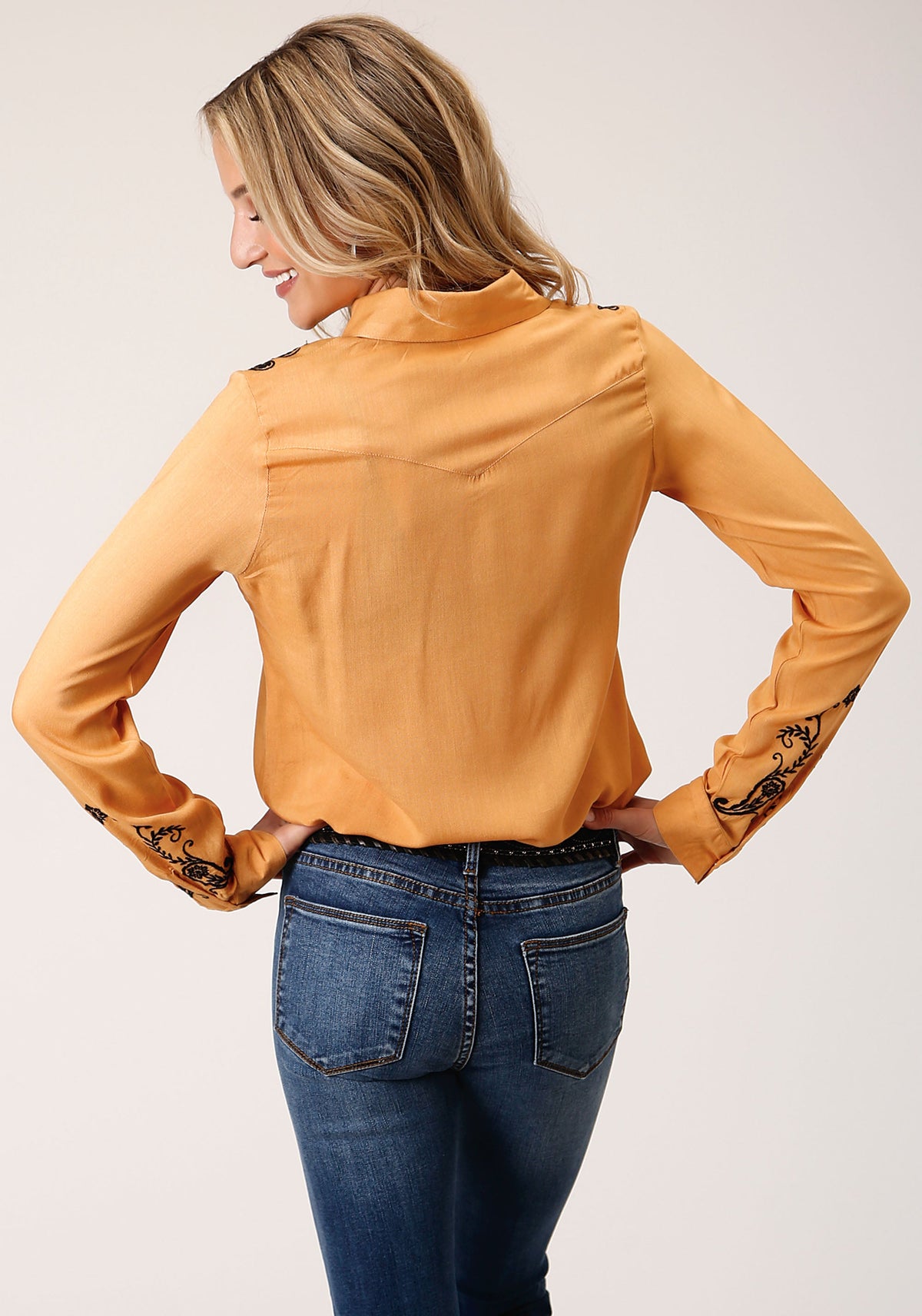 Roper Womens Long Sleeve Snap Rayon Challis Button Down Western Shirt - Flyclothing LLC