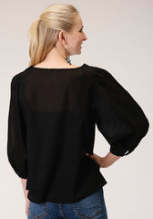 Roper Womens Long Sleeve Cotton Peasant Blouse - Flyclothing LLC